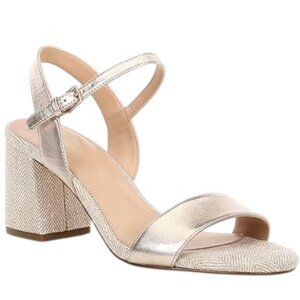 Cole Haan Womens Size 8 Open Toe Block Heel Metallic Sandals